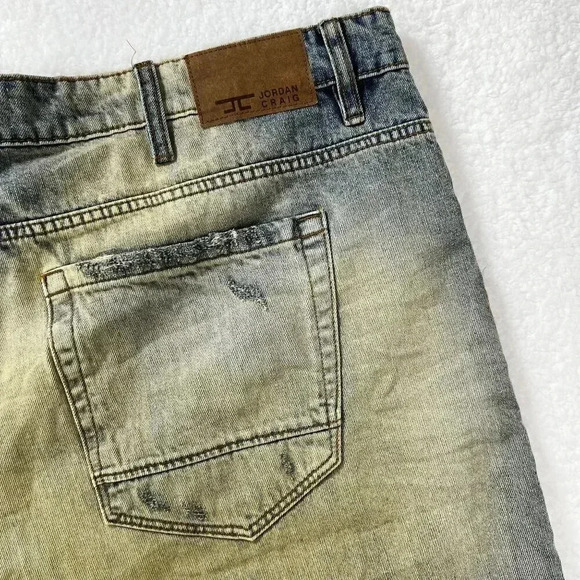 Jordan Craig Shredded Lager Men Shorts J3164SX Size 44 Blue Grunge Rock - Picture 11 of 16